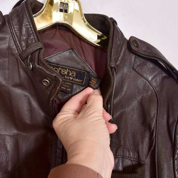 Porsha by Winer Vintage Leather Coat Size 40 - Picture 4 of 11